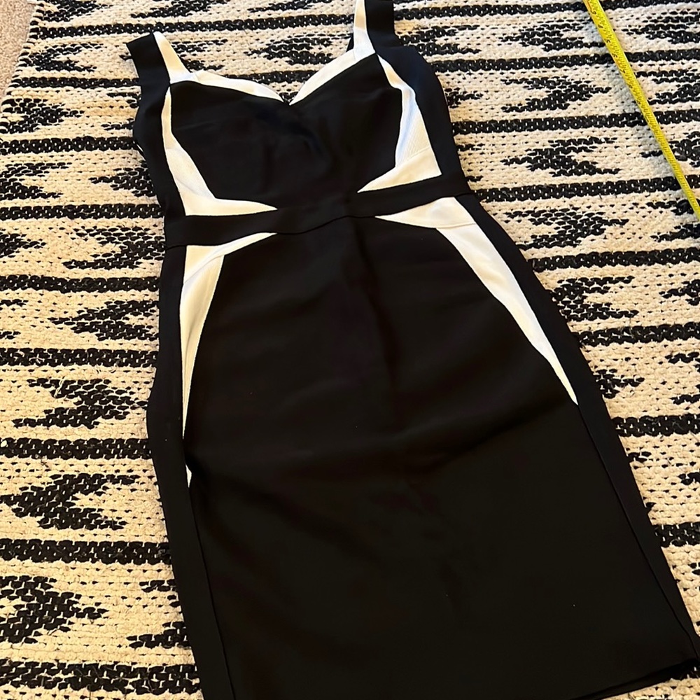 Black and white bandeau dress